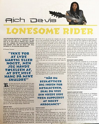 Rich Davis - MetaliZed Magazine - July 2018